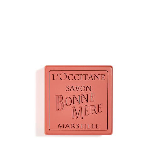 view 1/2 of Bonne Mère Rhubarb & Basil Soap 100 g | L’Occitane en Provence